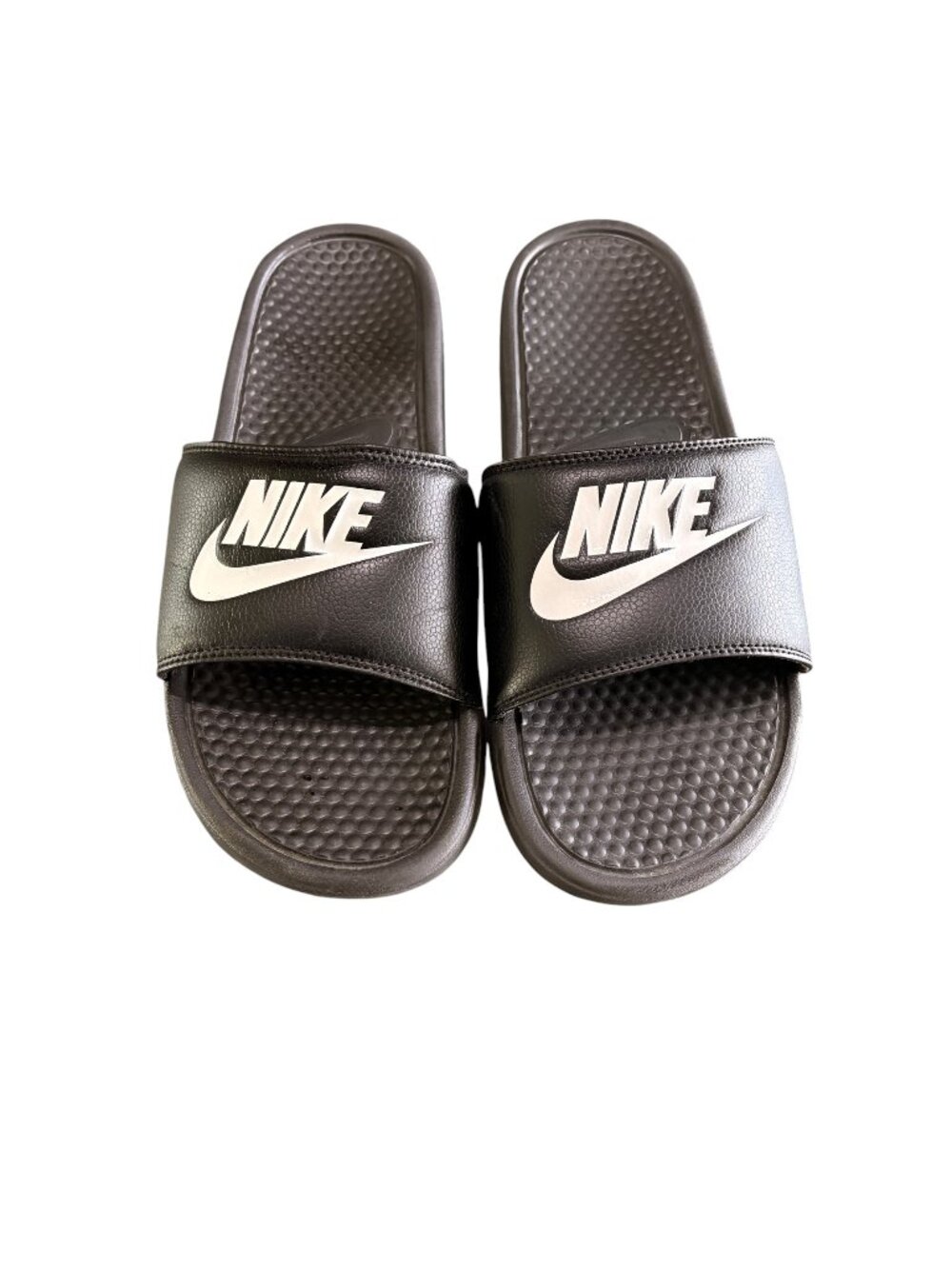 Nike Benassi JDI Slides Slip-on Sandals Black White Logo Swoosh Mens 11